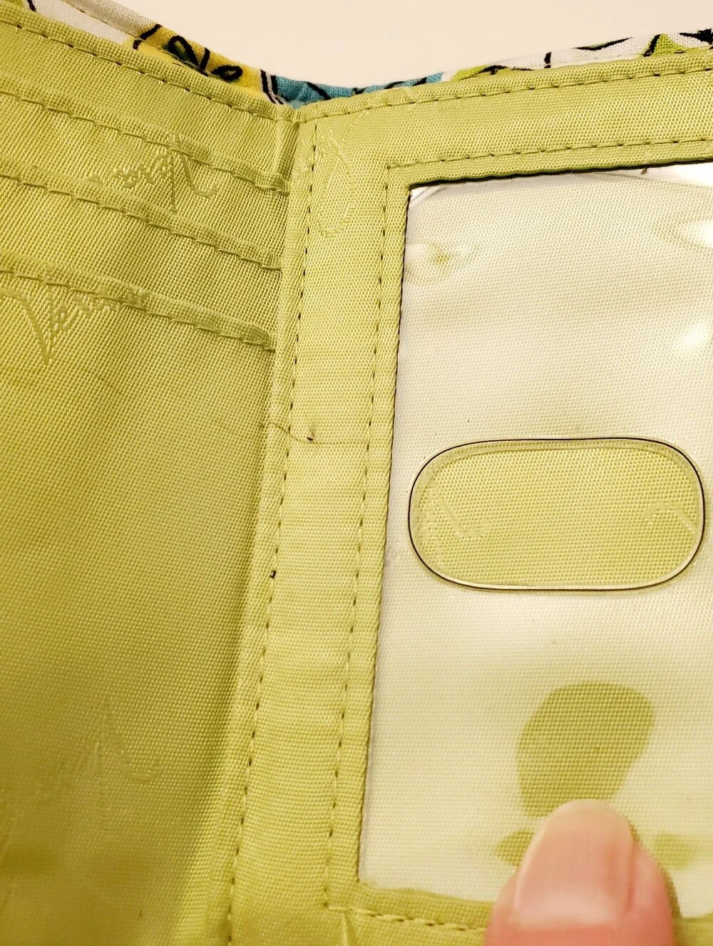 VERA BRADLEY Quilted Floral Kiss-Lock ladies Wallet, Yellow, Green & Blue - Picture 6 of 9